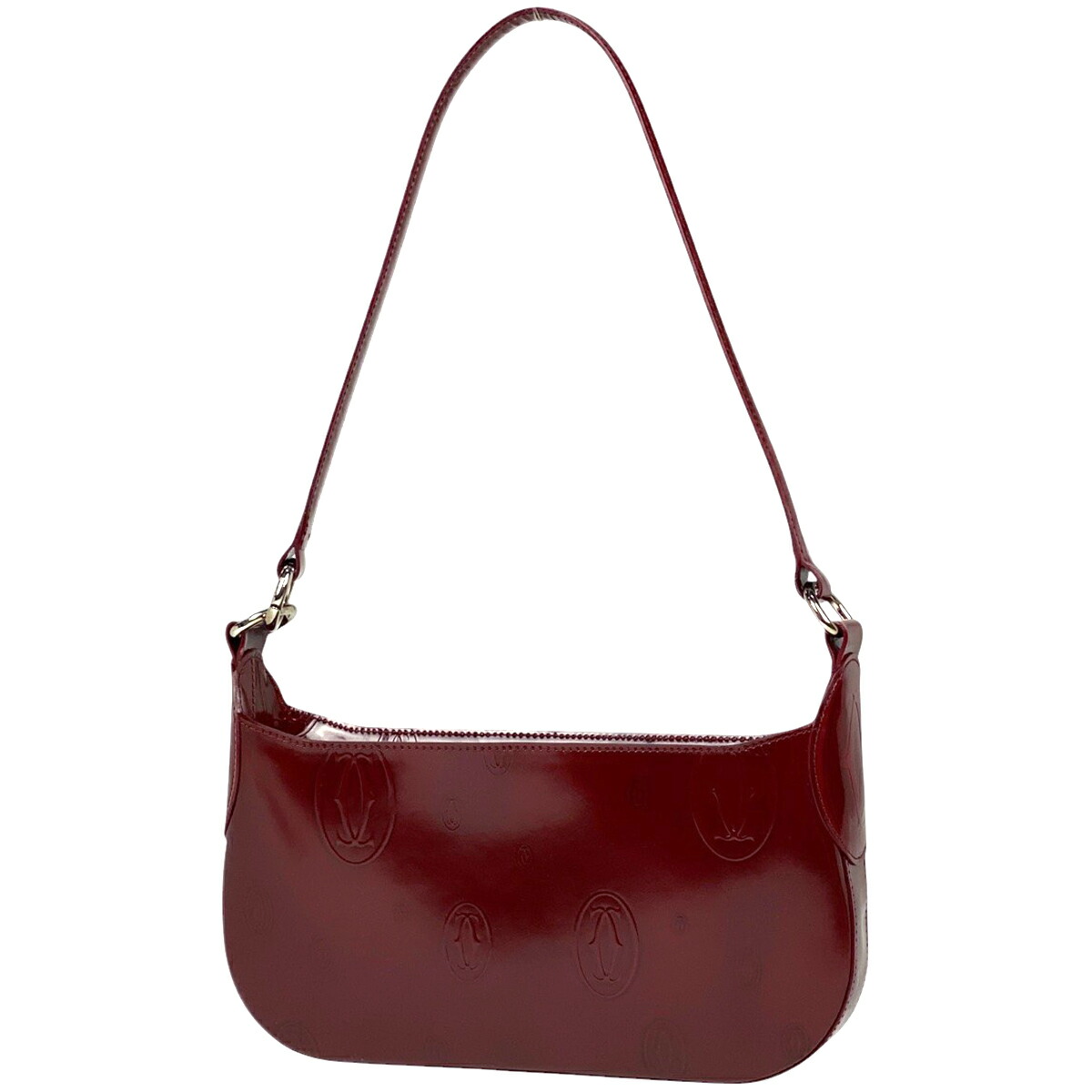 Cartier ハッピーバースデー　ボルドー エナメルレザー ハンドバック Cartier 未使用品 カルティエ ハッピーバースデー ハンドバッグ