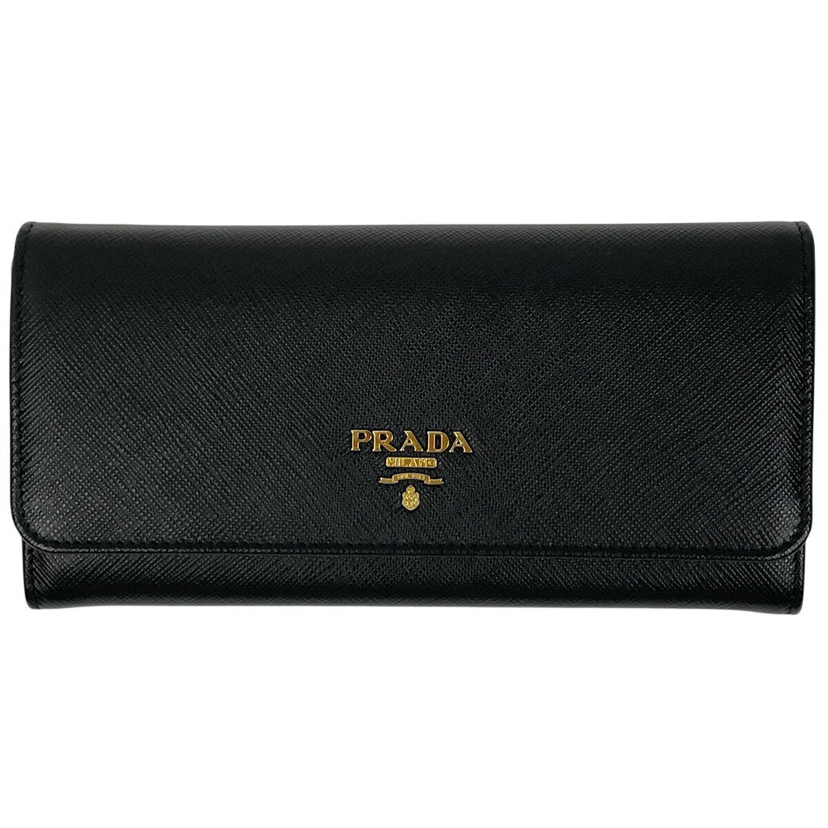 楽天市場】PRADA プラダ 二つ折り長財布 サフィアーノレザー 黒