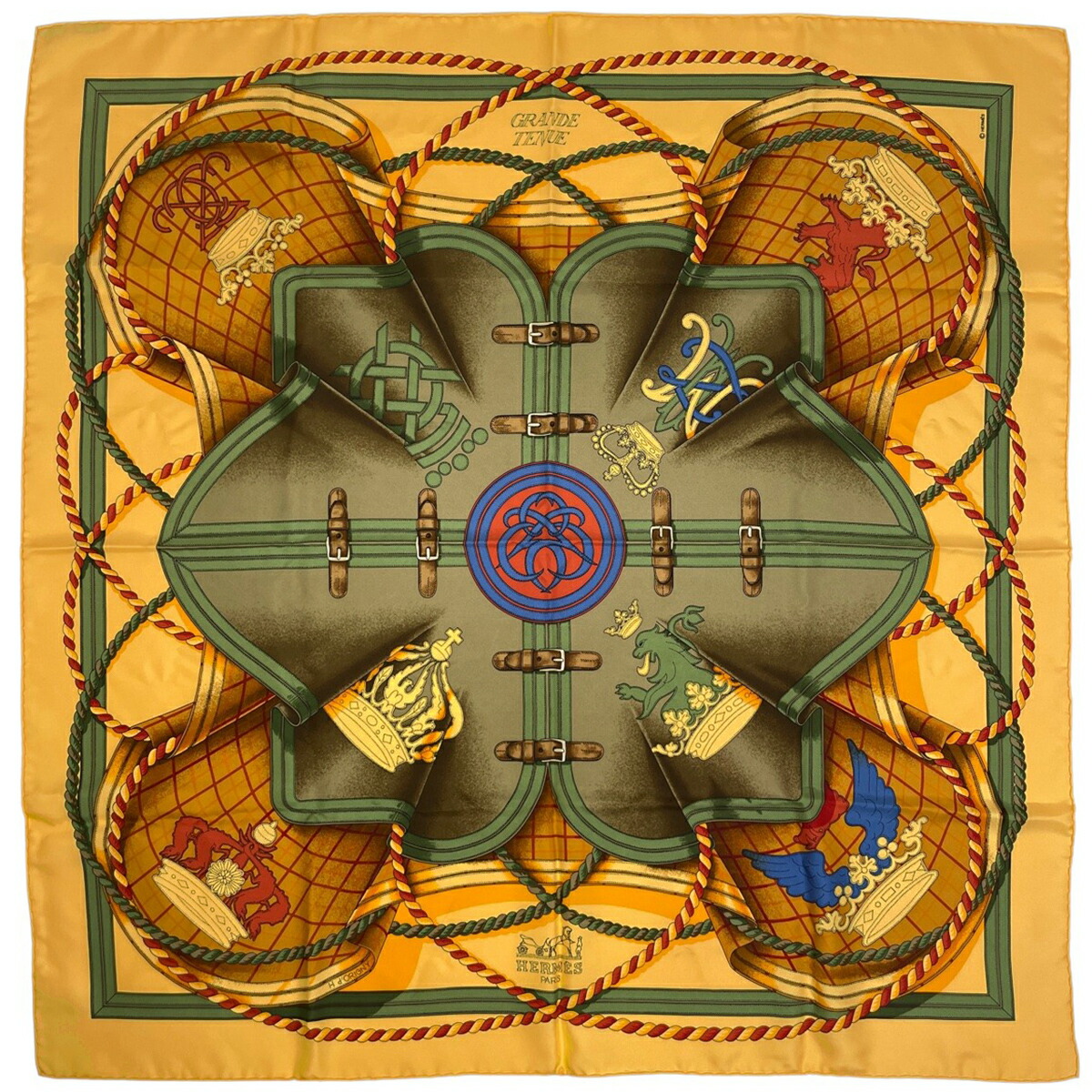 美品！エルメス　カレ90 LES RUBANS DU CHEVAL 馬のリボン 楽天市場】エルメス カレ90 馬のリボン LES RUBANS DU CHEVAL