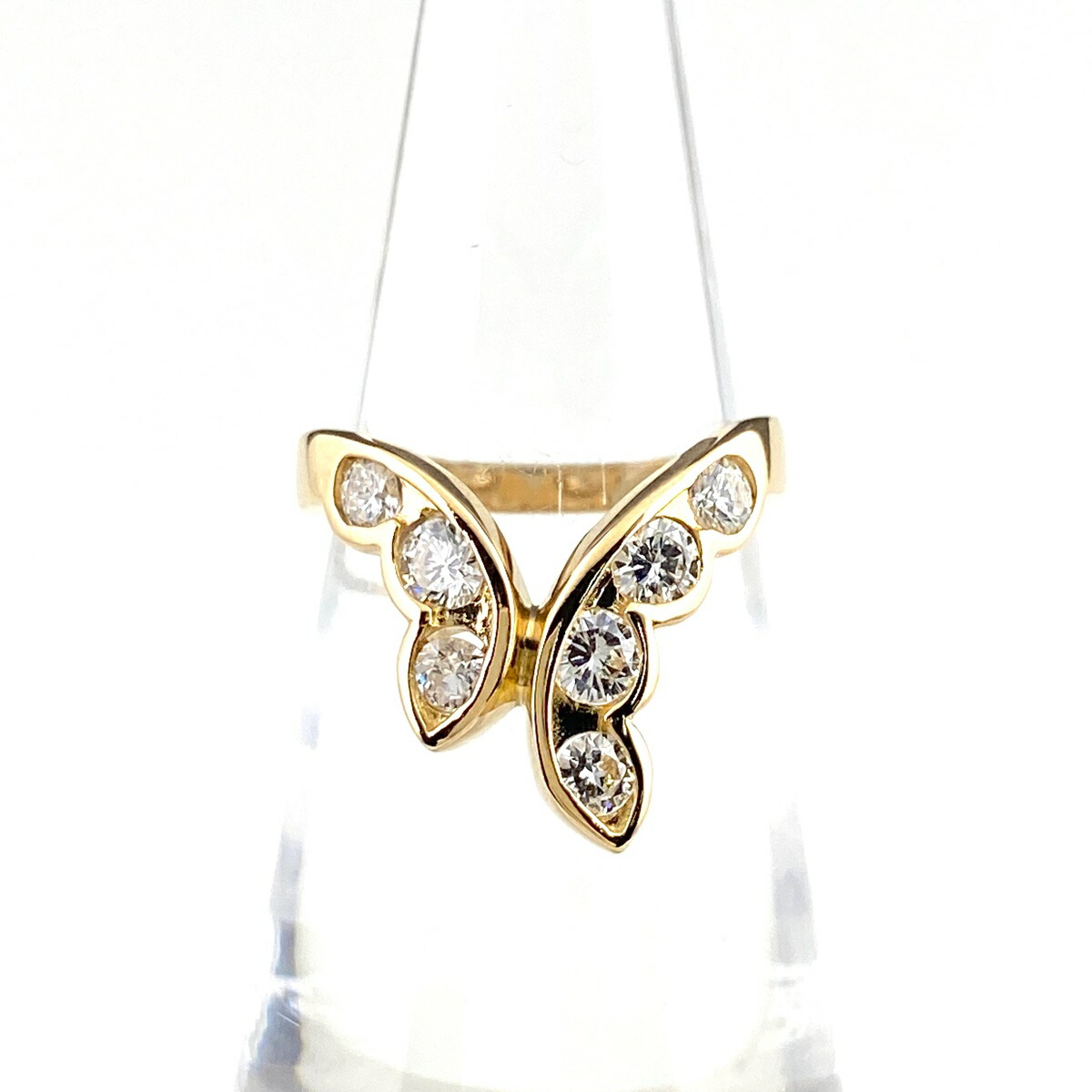 【昭和レトロ】K18 バタフライ 透かし ルビー 13号 蝶 ゴールド 昭和レトロ】K18 バタフライ 透かし ルビー 13号 蝶 ゴールド