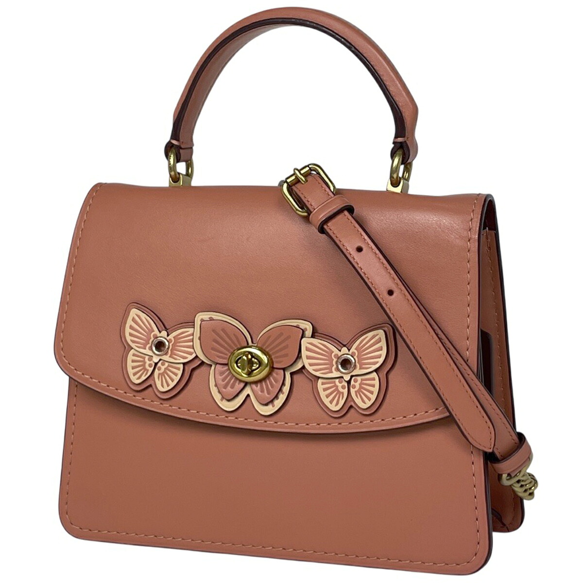【在庫一掃】 コーチ COACH レザー ハンドバッグ 2WAY チェーン ショルダーバッグ ハンドバッグ レザー ピンク レディース 【中古】 13,800円