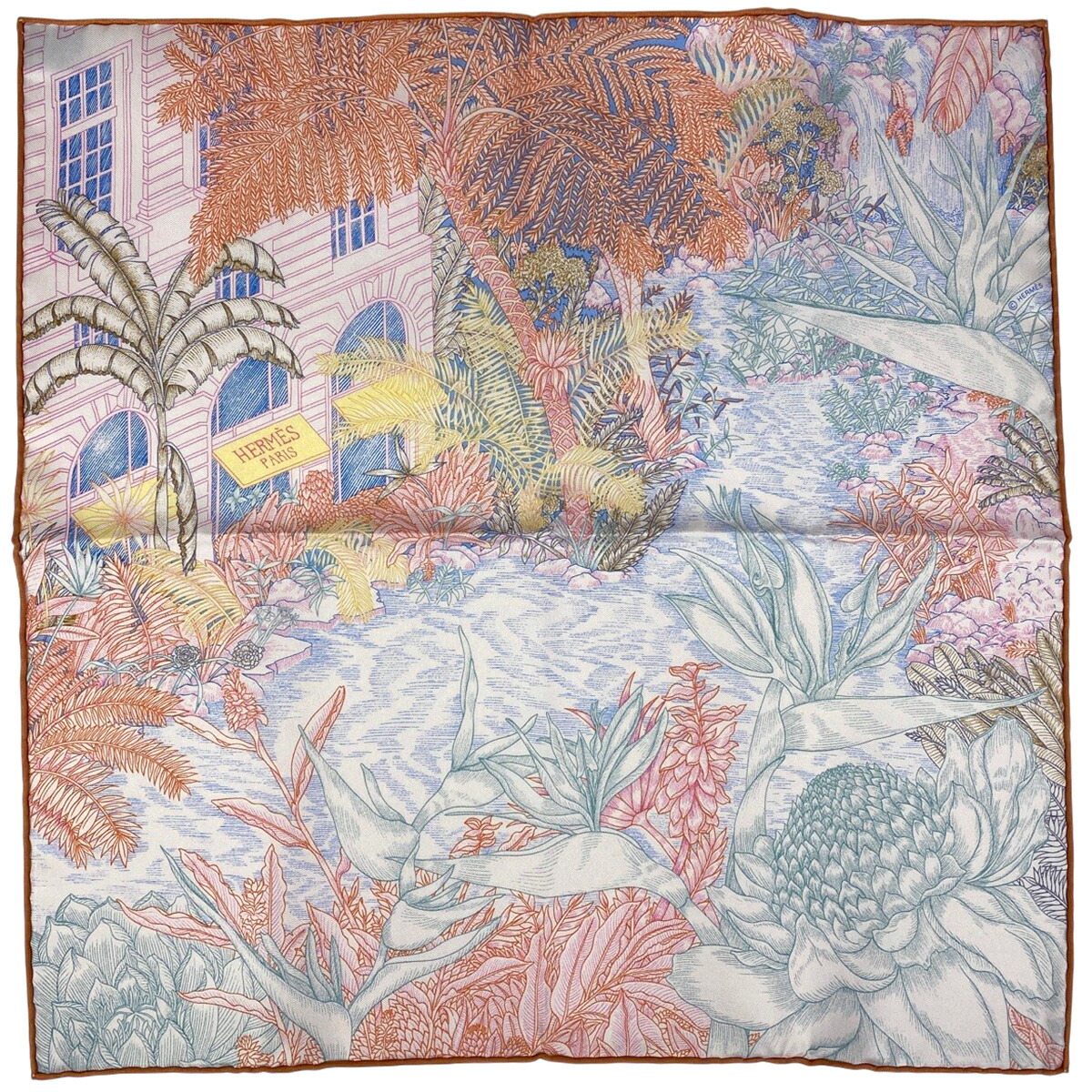 楽天市場】エルメス カレ45 プチカレ Carpe Diem 総柄 スカーフ ブルー