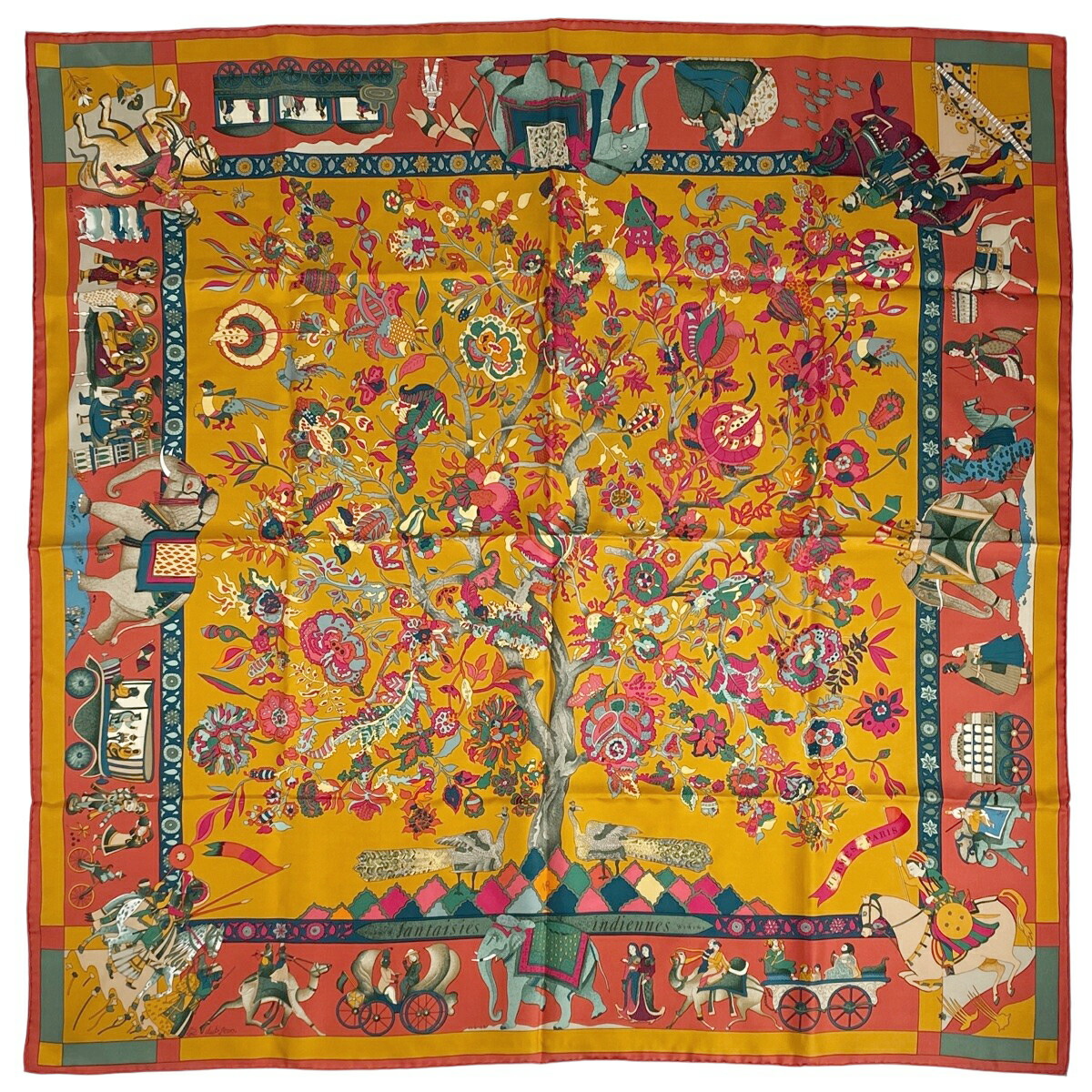 エルメス カレ 90 古代エジプト スカラベ柄 Caty エルメス カレ90 Caty 古代エジプトスカラベ柄 スカーフ シルク