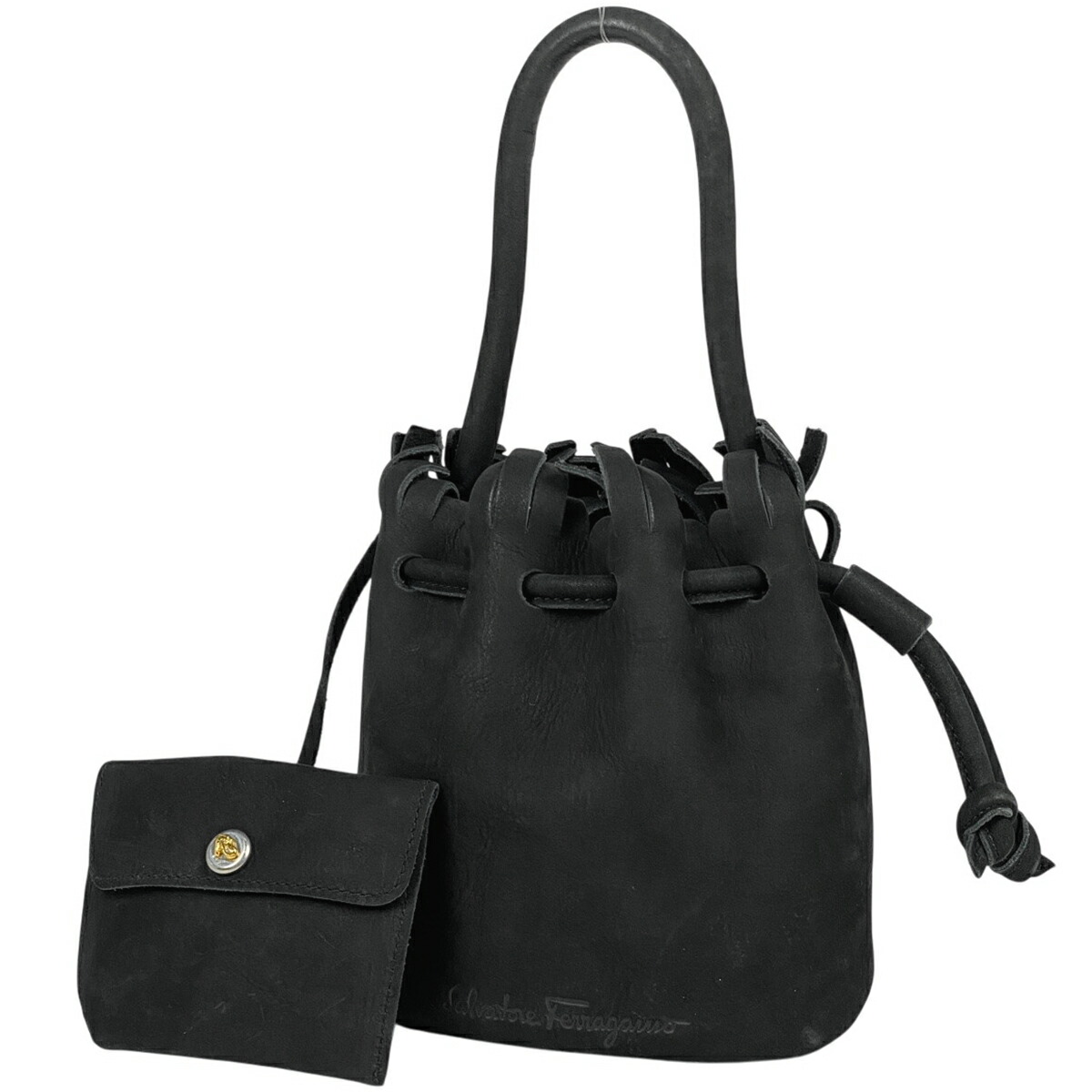 希少 入手困難 フェラガモ ウッドメッシュ ハンドバッグ トートバッグ ブラック Takashi Murakami / kaikai kiki】