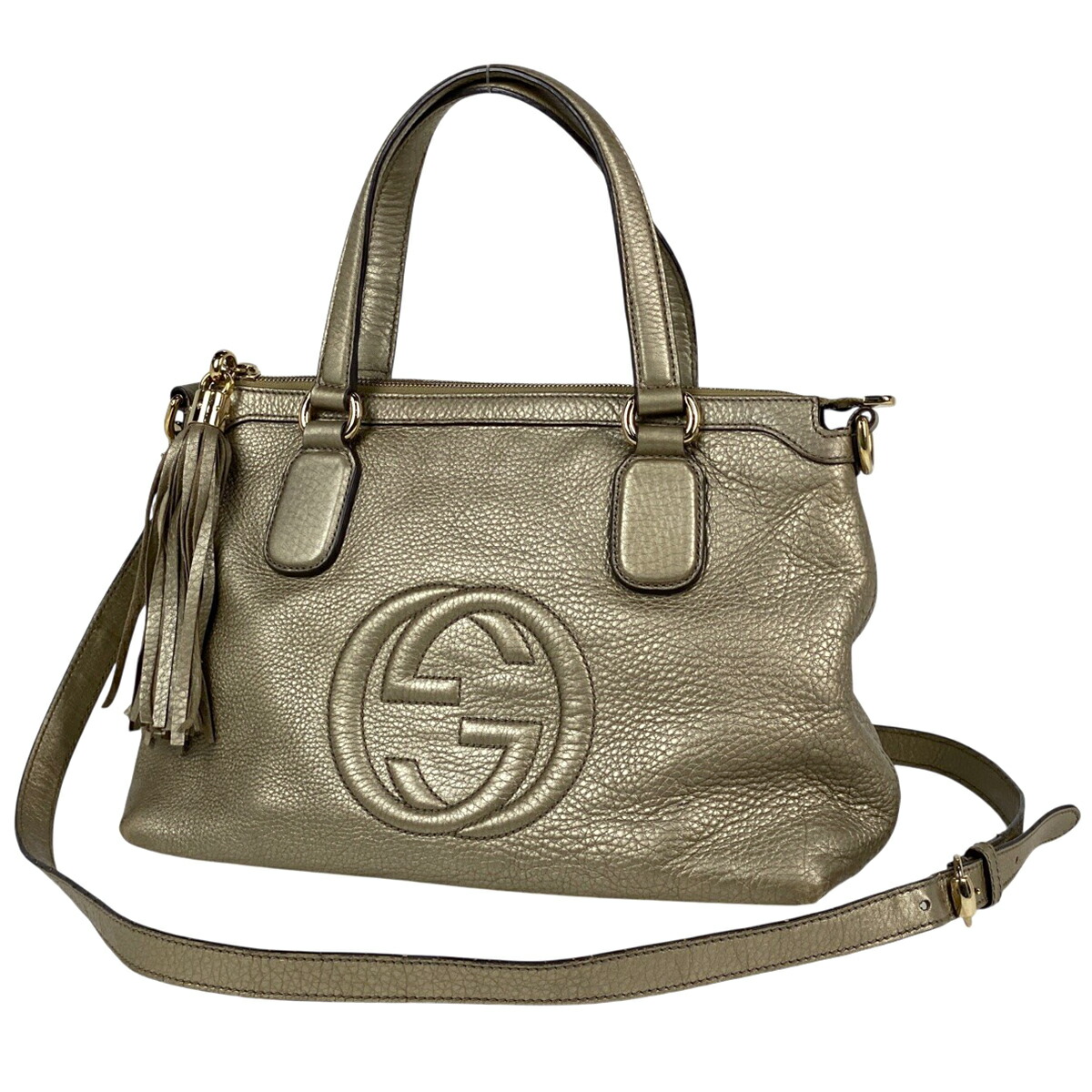 GUCCI bag バッグ ソーホー 2way 中古・古着通販】GUCCI (グッチ) ソーホー2WAYバッグ ネイビー