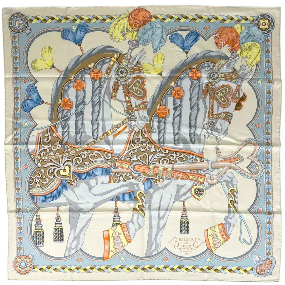 楽天市場】エルメス スカーフ カレ90 アルネ・ドゥ・クール Harnais de