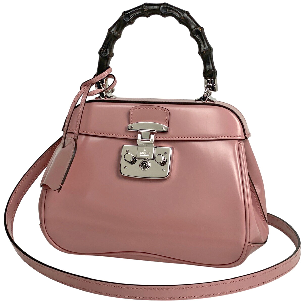 【在庫一掃】 グッチ GUCCI バンブー ハンドバッグ 2WAY ショルダーバッグ レディロック ハンドバッグ レザー ピンク 353522 レディース 【中古】