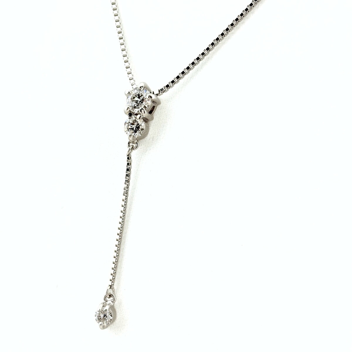 ダイヤモンド デザインネックレス WG ホワイトゴールド ペンダント メレダイヤ ネックレス K18 WG ダイヤモンド レディース 【中古】 msp29