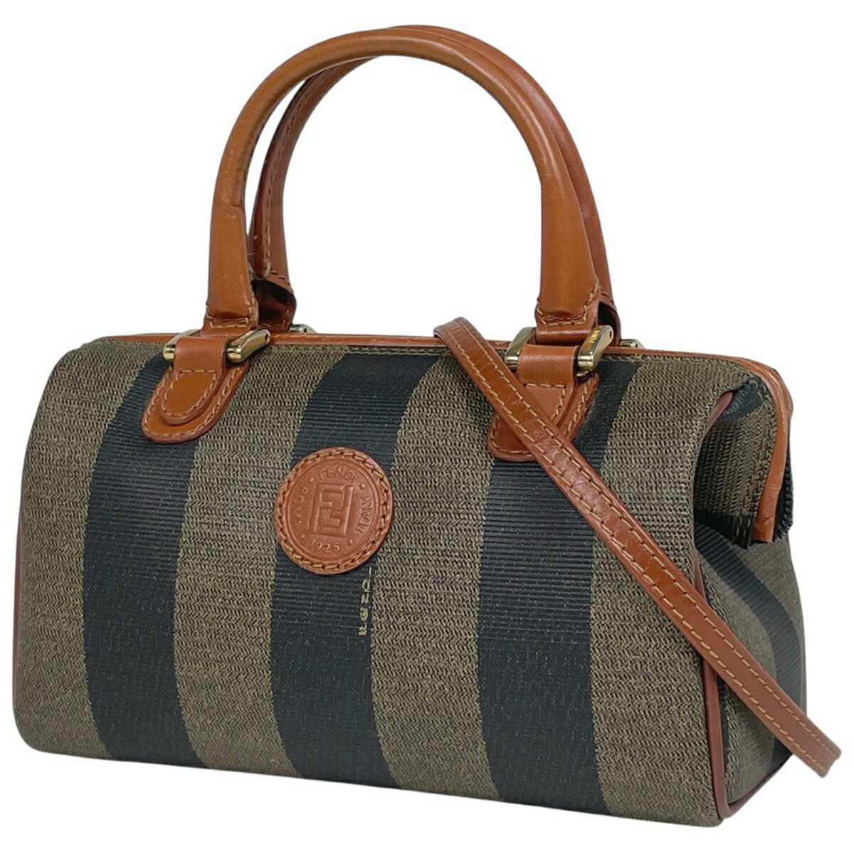 新品未使用✨FENDI ハンドバッグ ペカン柄 ストライプ　ミニボストン　ズッカ 楽天市場】FENDI フェンディ ズッカ FF柄 カバン ミニボストンバッグ