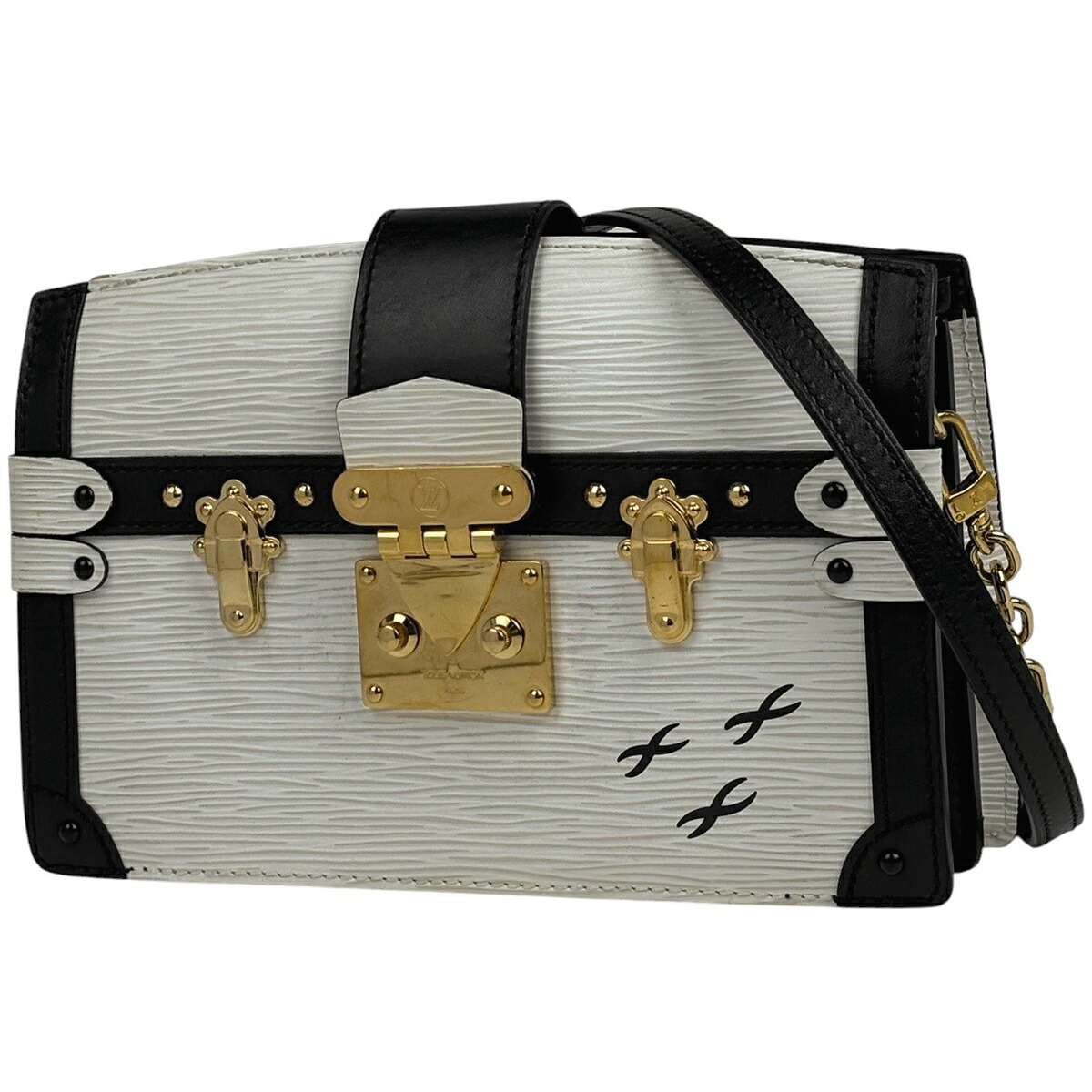 ルイ・ヴィトン Louis Vuitton トランク クラッチ 2WAY ショルダーバッグ エピ ホワイト ブラック M52151 レディース 【中古】｜バイセル 店