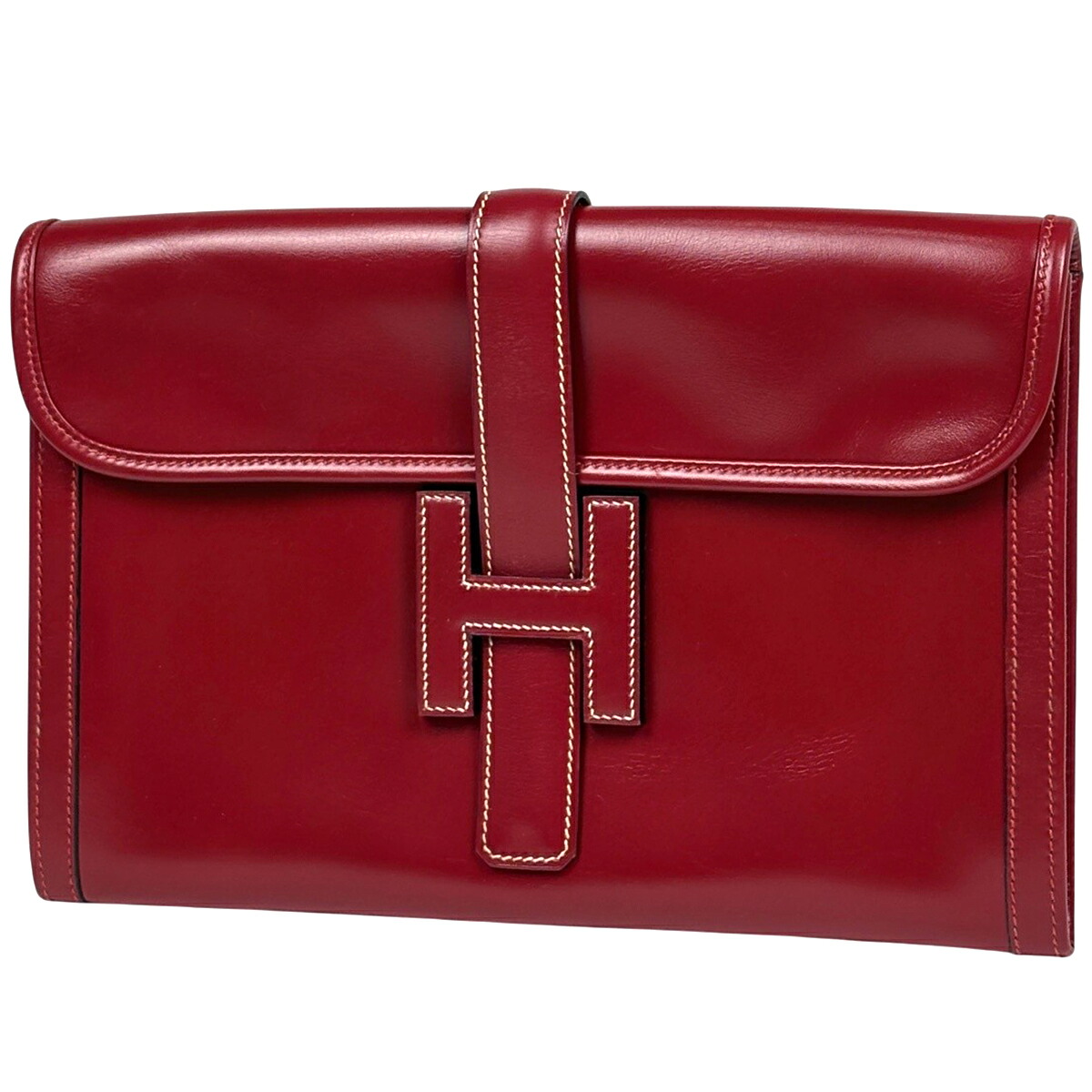 エルメス HERMES ジジェ PM Hロゴ クラッチバッグ ボックスカーフ