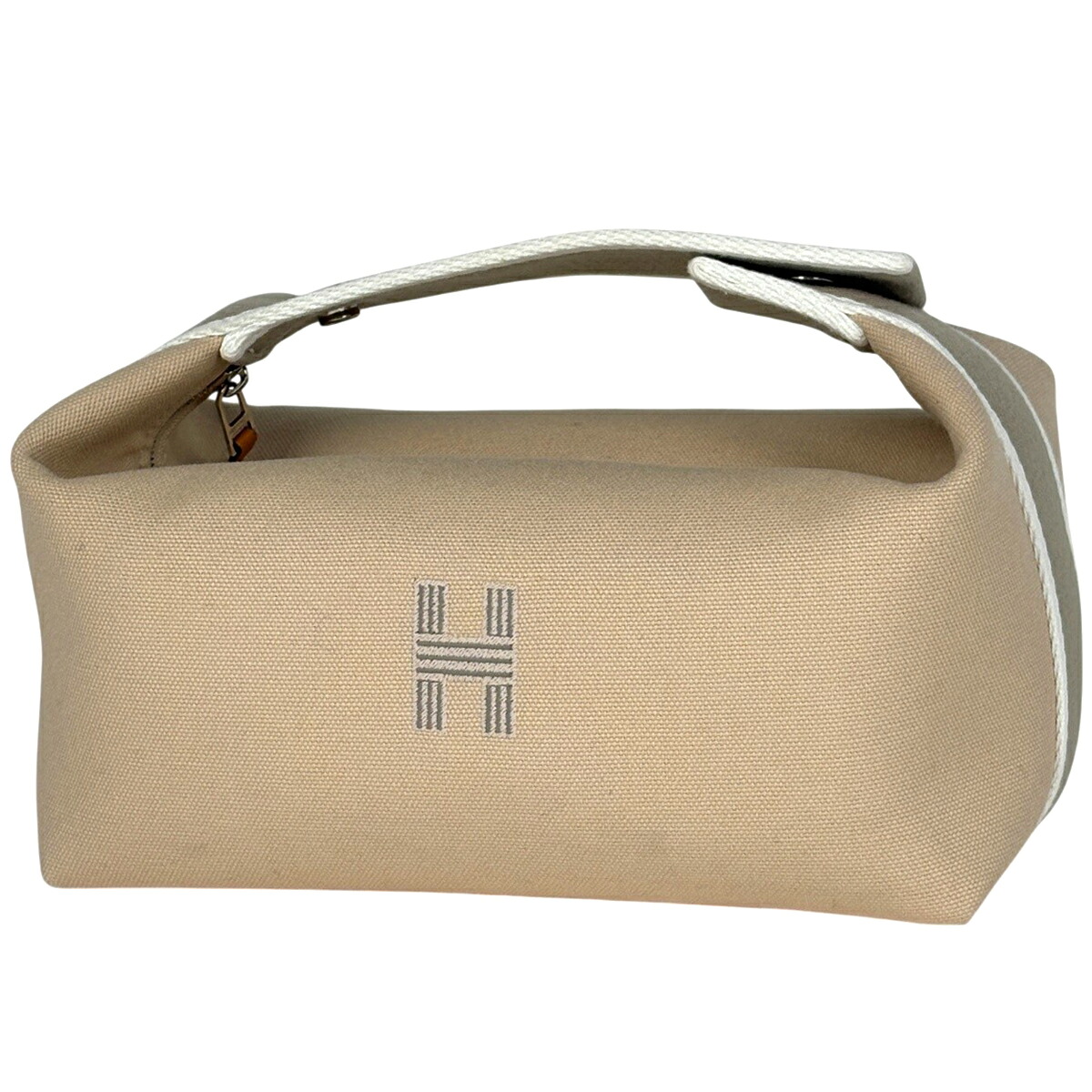 エルメス HERMES ブリッド ア ブラック PM ハンドバッグ コットン ベージュ レディース 【中古】