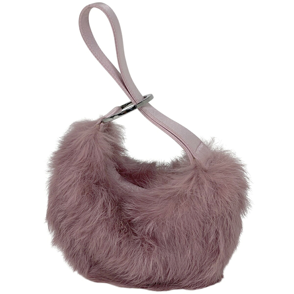 グッチ GUCCI ロゴ ハンドバッグ ポーチ ハンドバッグ ファー ピンク 0050849 レディース 【中古】