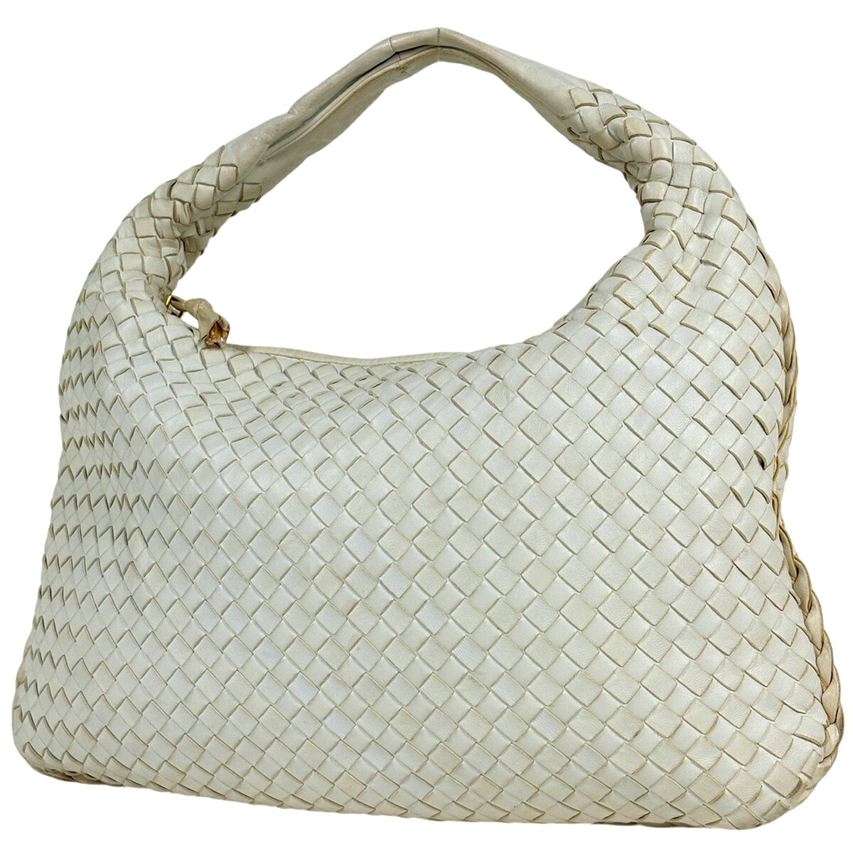 ボッテガヴェネタ BOTTEGAVENETA イントレチャート ショルダーバッグ ハンドバッグ 肩掛け ショルダーバッグ レザー ホワイト 115653 レディース 【中古】