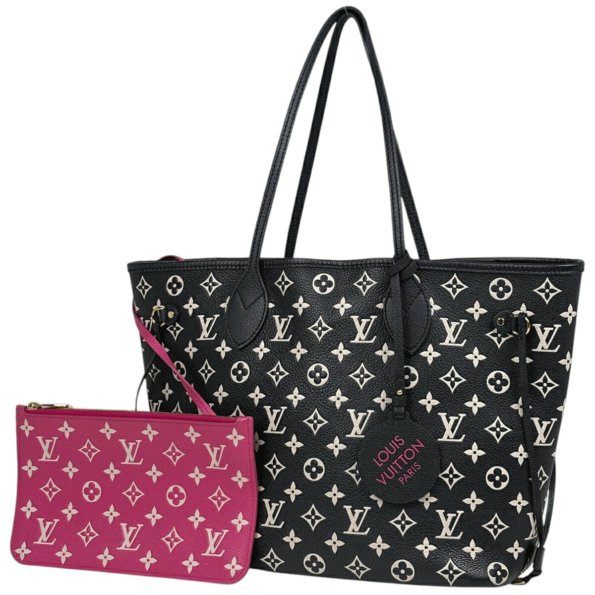 ルイ・ヴィトン Louis Vuitton ネヴァーフル MM ショルダーバッグ トートバッグ モノグラムアンプラント ノワール(ブラック) ホワイト M46103 レディース 【中古】