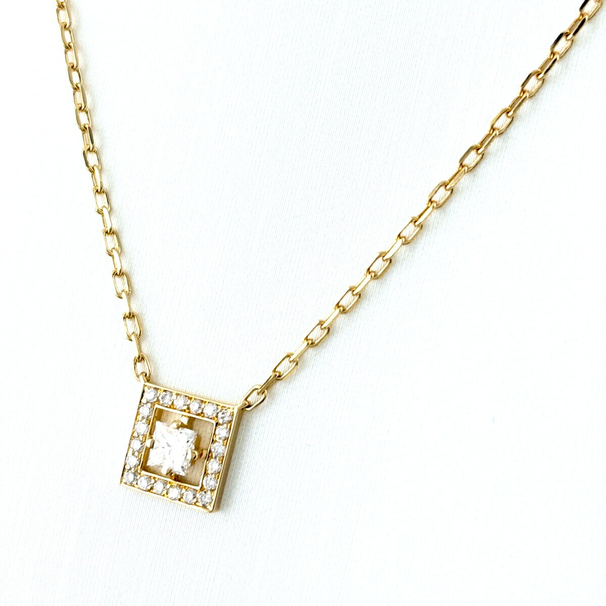 ブシュロン Boucheron アバ ネックレス YG イエローゴールド ペンダント メレダイヤ ネックレス 750 ダイヤモンド レディース 【中古】
