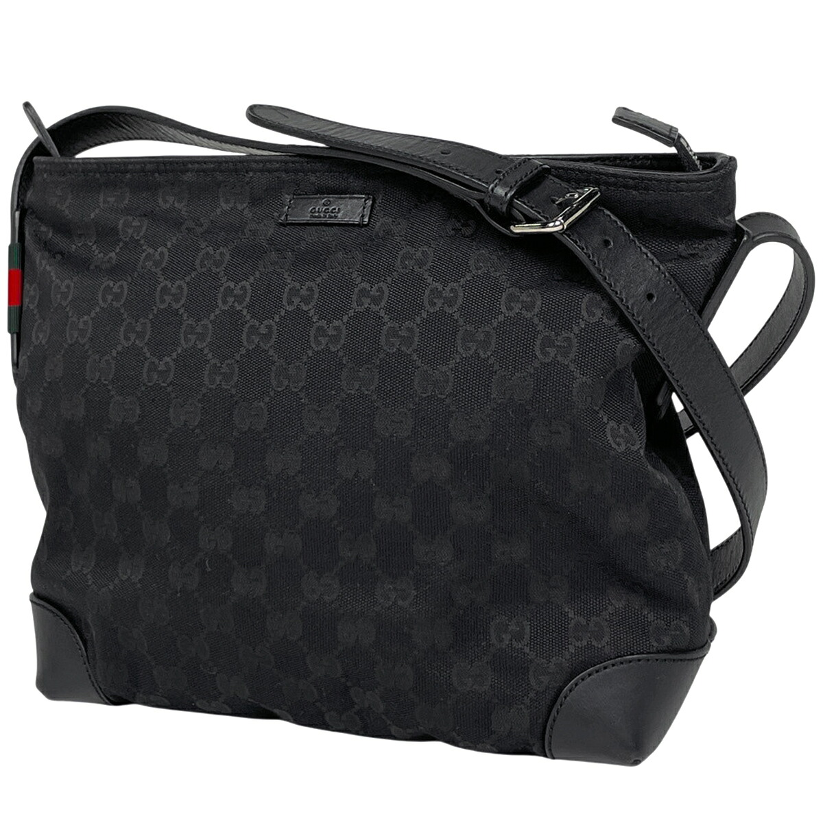 【在庫一掃】 グッチ GUCCI GG柄 ショルダーバッグ 斜め掛け シェリーライン ウェブ ショルダーバッグ GGキャンバス ブラック 337598 レディース 【中古】