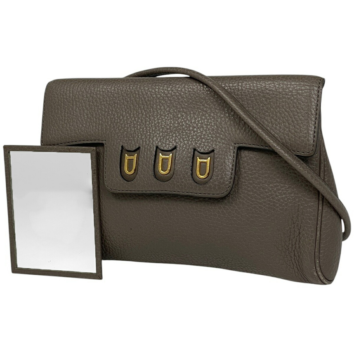 デルヴォー DELVAUX ロゴ ショルダーバッグ 斜め掛け ショルダーバッグ レザー ブラウン レディース 【中古】