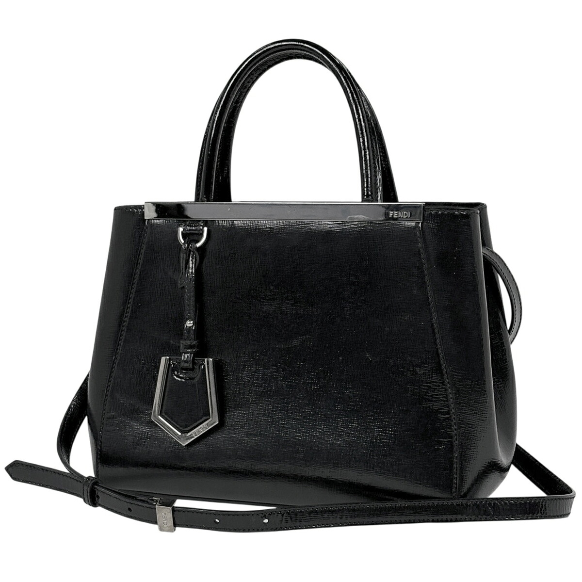 フェンディ FENDI プチトゥージュール 2WAY ショルダーバッグ ハンドバッグ レザー ブラック 8BH253 レディース 【中古】
