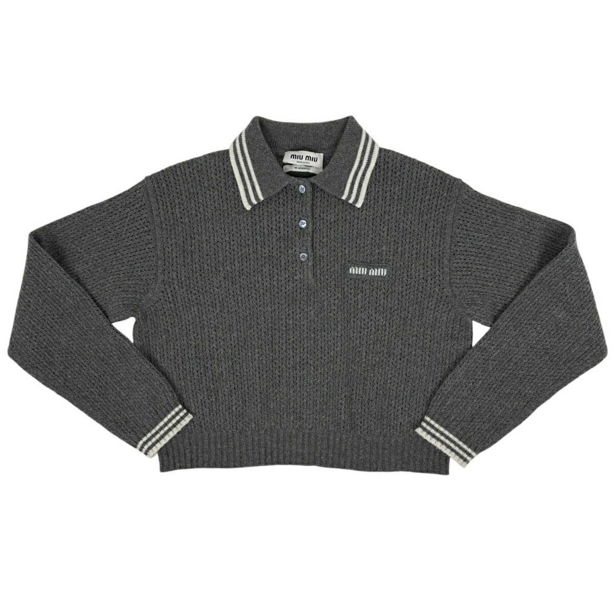 楽天市場】ミュウ ミュウ Miu Miu ロゴ 半袖 ニット クールネック