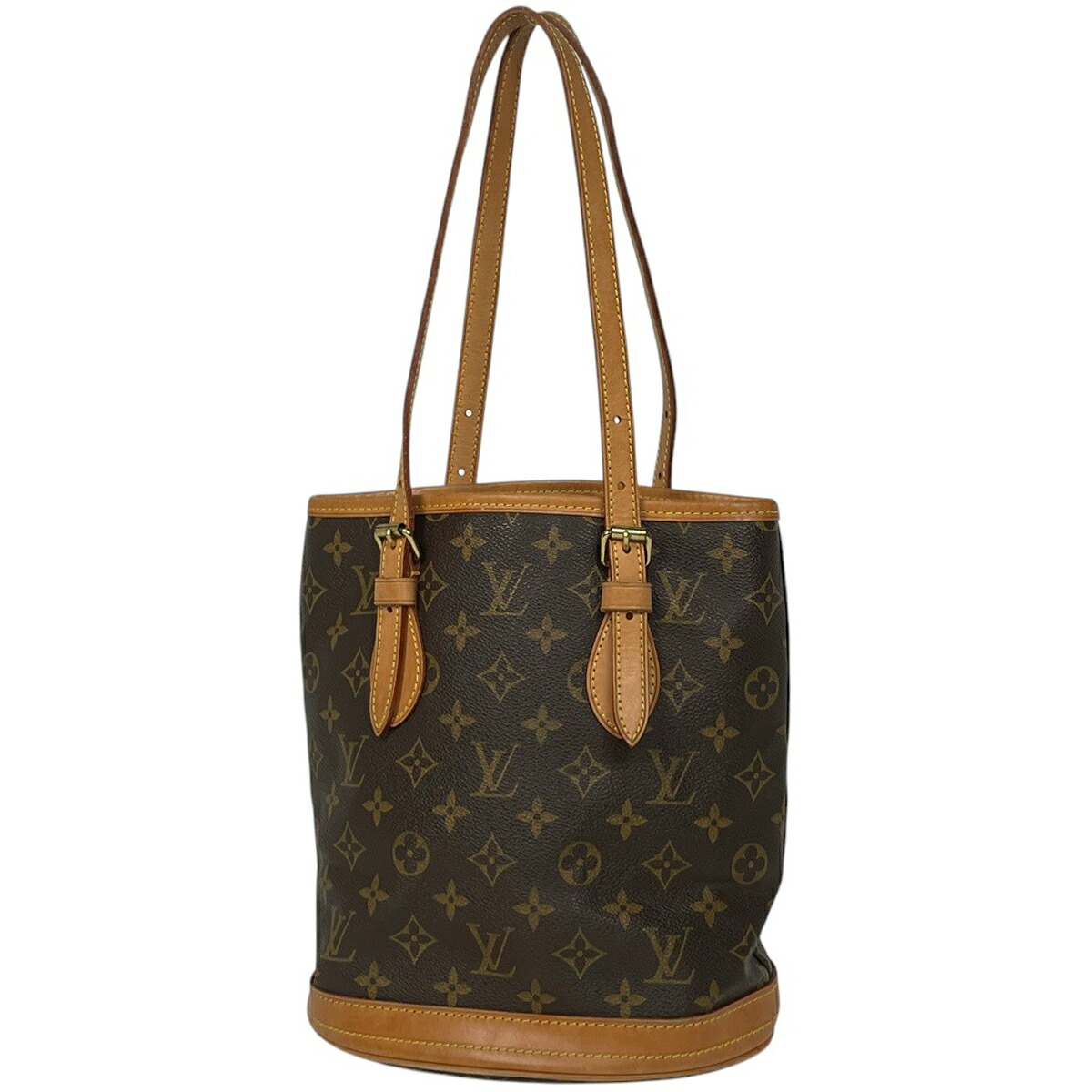 ルイ・ヴィトン Louis Vuitton プチ バケット PM ショルダーバッグ バケツ型 トートバッグ モノグラム ブラウン M42238 レディース 【中古】