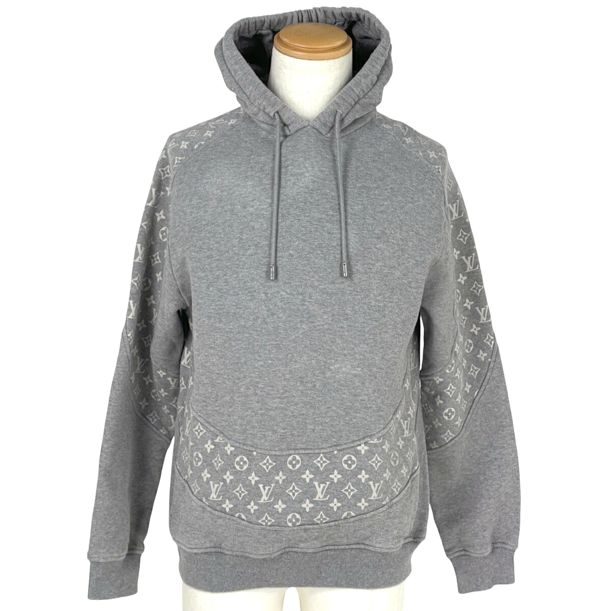 ルイ・ヴィトン Louis Vuitton モノグラム サークルカット フーディ パーカー トップス パーカー コットン グレー メンズ 【中古】