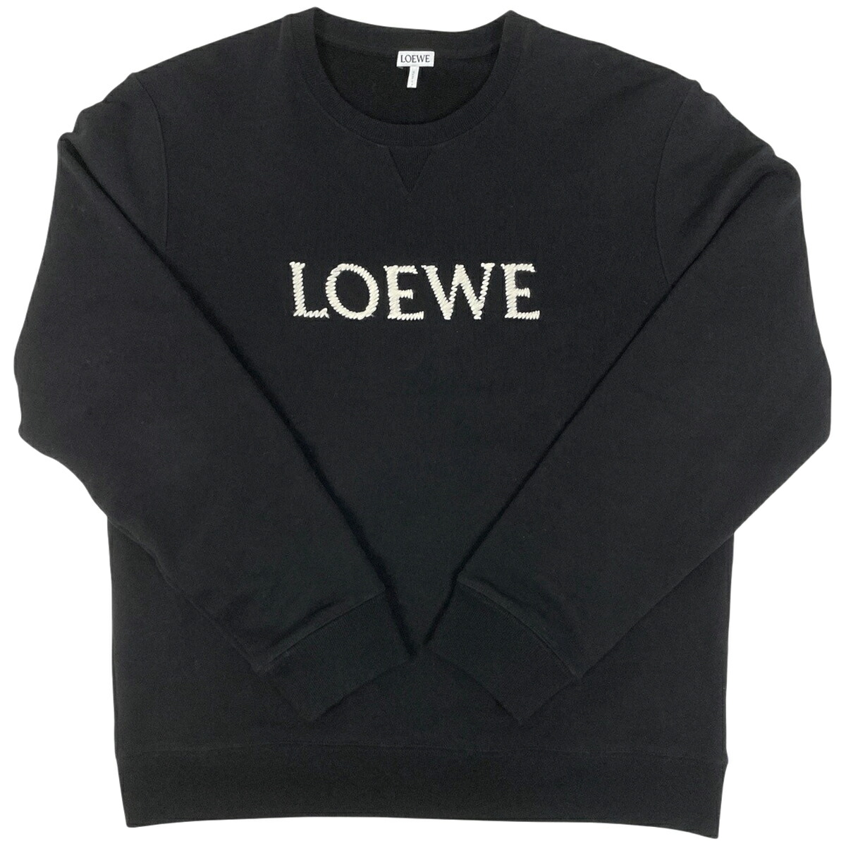 【在庫一掃】 ロエベ LOEWE レギュラーフィット スウェットシャツ 刺 トップス スウェット コットン ブラック メンズ 【中古】