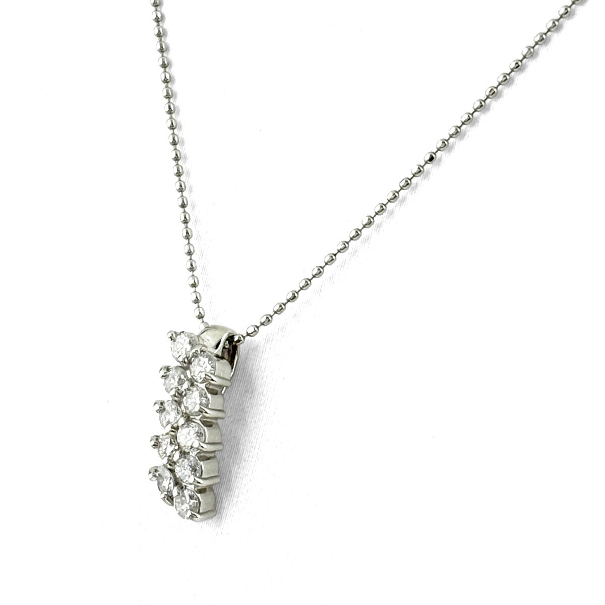メレダイヤ デザインネックレス プラチナ ペンダント ネックレス Pt900 Pt850 ダイヤモンド レディース 【中古】 msp39
