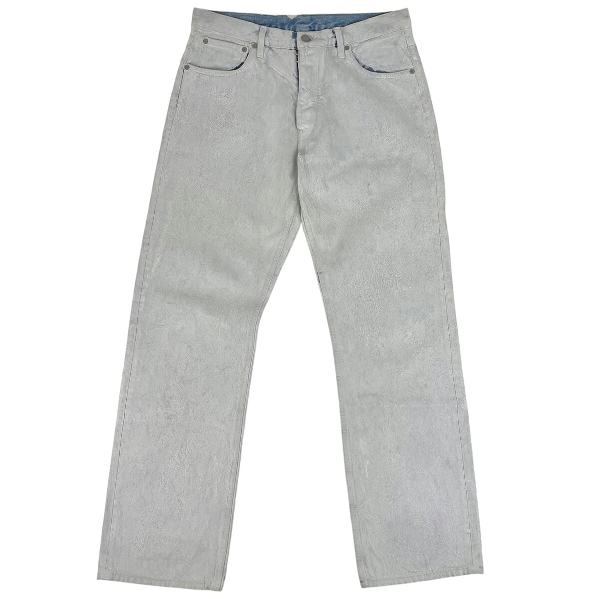 メゾン マルジェラ Maison Margiela ペイント デニム ストレート デニムパンツ ボトムス パンツ 綿 ホワイト メンズ 【中古】