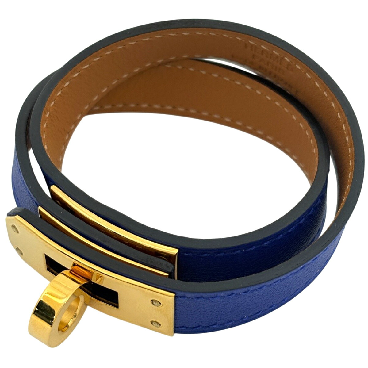 エルメス HERMES ケリー ドゥブルトゥール ブレスレット 2連 ブレスレット ヴォースイフト ブルーエレクトリック レディース 【中古】