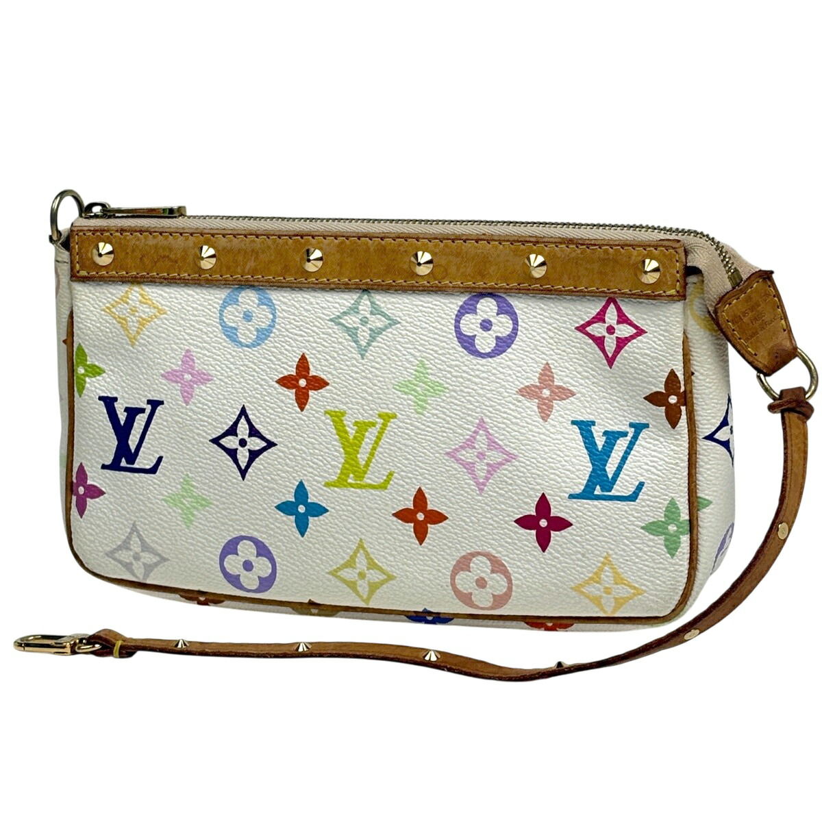 ルイ・ヴィトン Louis Vuitton ポシェット アクセソワール スタッズ 化粧 メイク アクセサリーポーチ モノグラムマルチカラー ブロン(ホワイト) M92649 レディース 【中古】