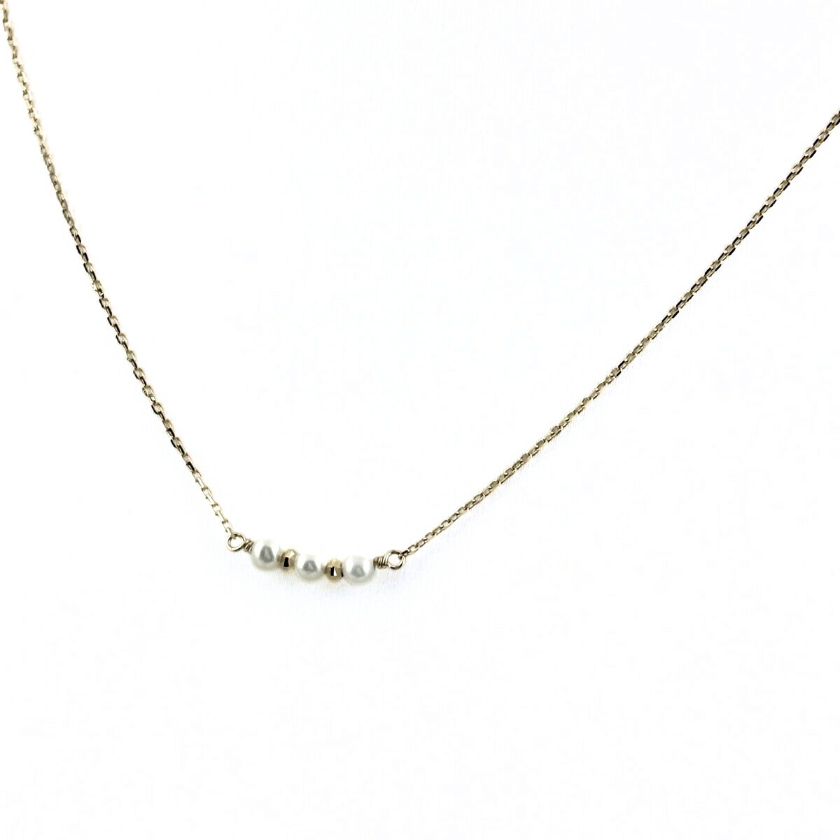 エテ ete パール デザインネックレス YG イエローゴールド ペンダント 真珠 ネックレス K10 パール レディース 【中古】