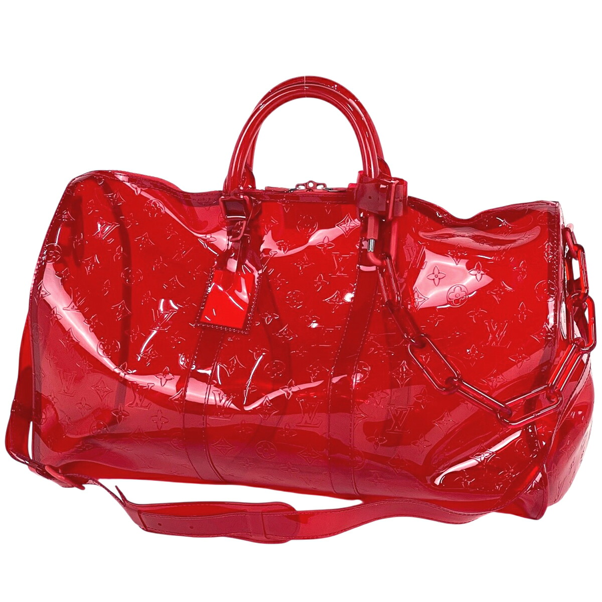 ルイ・ヴィトン Louis Vuitton キーポル バンドリエール 50 モノグラム 2WAY ショルダーバッグ ボストンバッグ PVC レッド M53274 レディース 【中古】