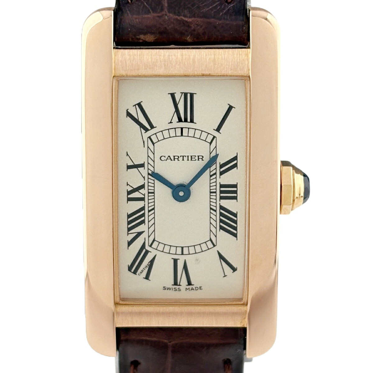 カルティエ CARTIER タンク アメリカン SM W2607456 腕時計 レザー ローズゴールド クォーツ レディース 【中古】 msp29