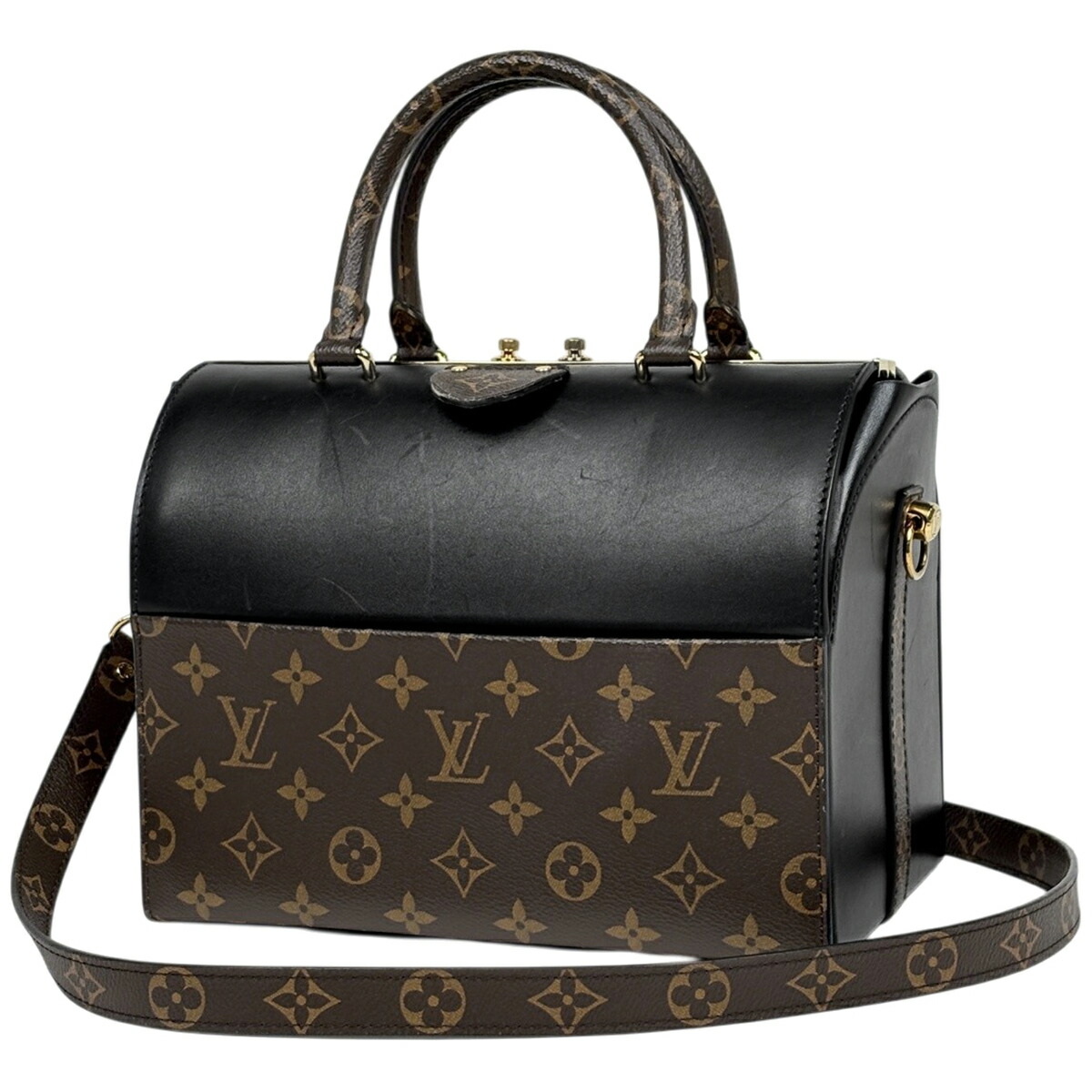 ルイ・ヴィトン Louis Vuitton スピーディ ドクター 25 2WAY ショルダーバッグ ハンドバッグ レザー ブラック ブラウン M51468 レディース 【中古】