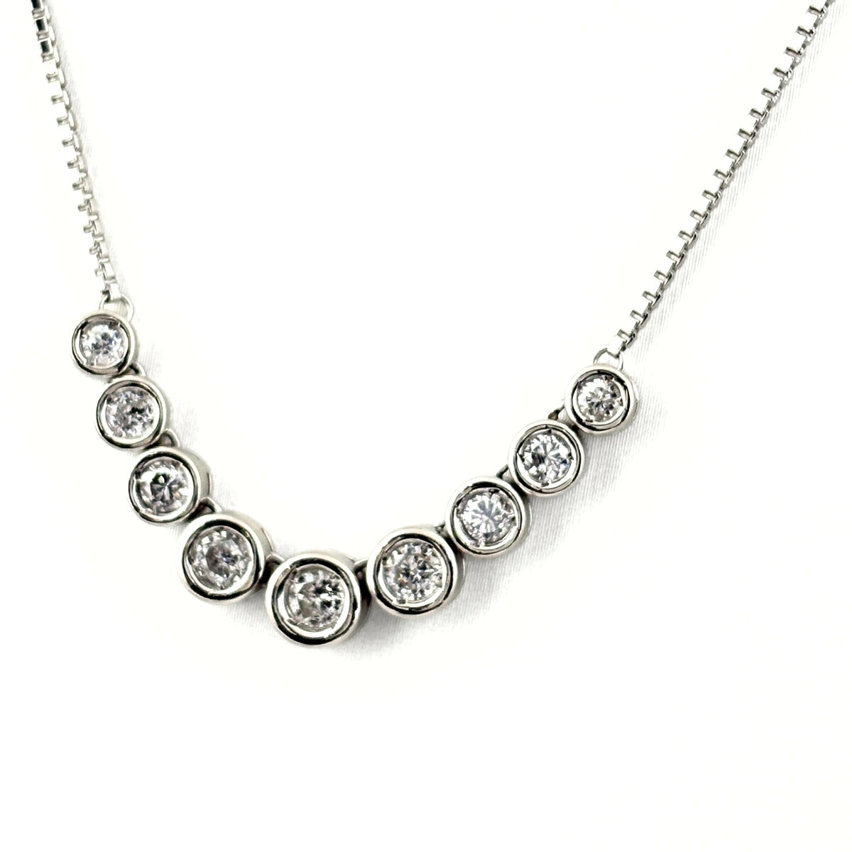 メレダイヤ デザインネックレス プラチナ ペンダント ネックレス Pt900 Pt850 ダイヤモンド レディース 【中古】 msp39