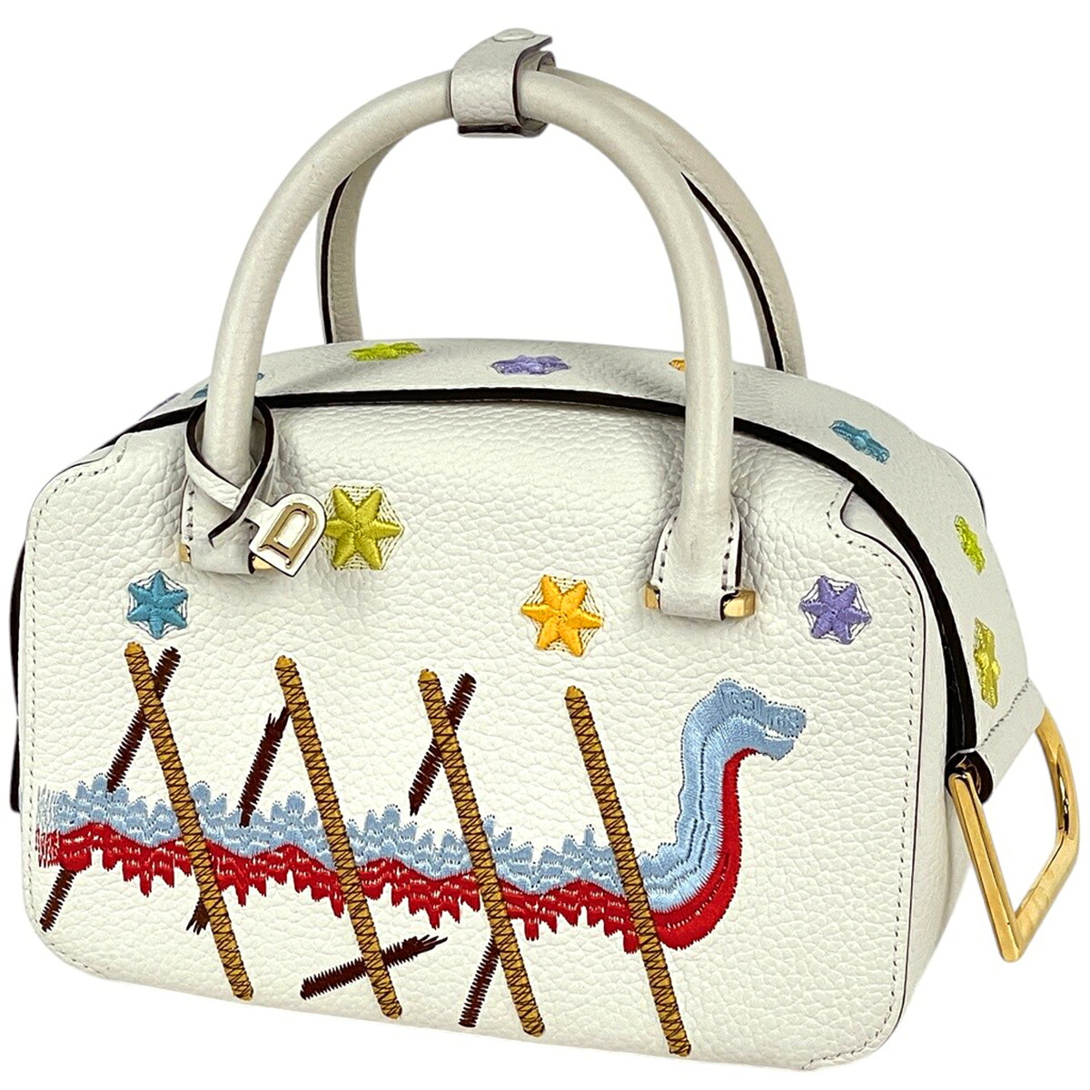 デルヴォー DELVAUX クールボックス ミニ 2WAY ショルダーバッグ 刺 ハンドバッグ レザー ホワイト レディース 【中古】 msp39