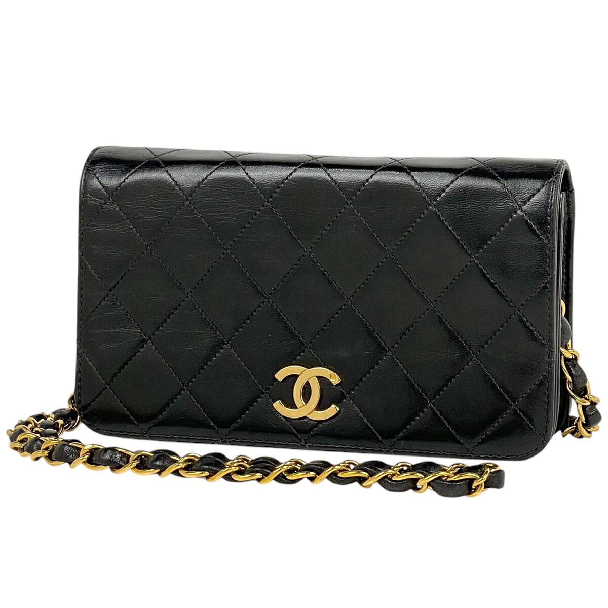シャネル CHANEL ココマーク チェーン ショルダーバッグ マトラッセ プッシュロック ショルダーバッグ レザー ブラック レディース 【中古】