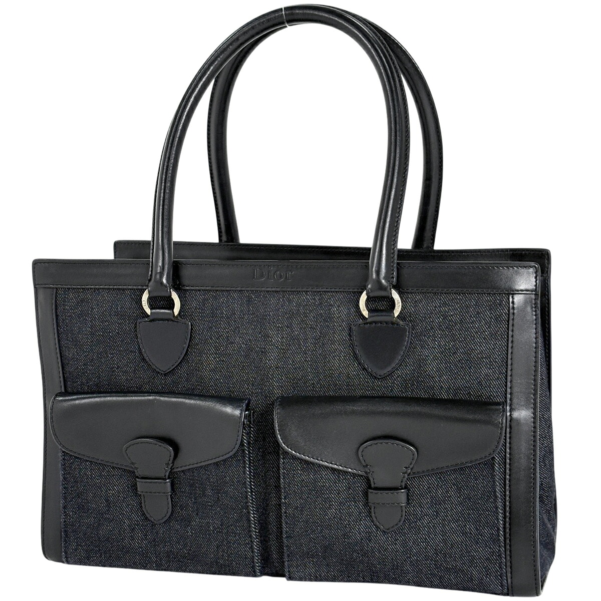 クリスチャンディオール Christian Dior ロゴ ハンドバッグ 手提げ ショルダーバッグ トロッター ハンドバッグ キャンバス ブラック レディース 【中古】 msp29