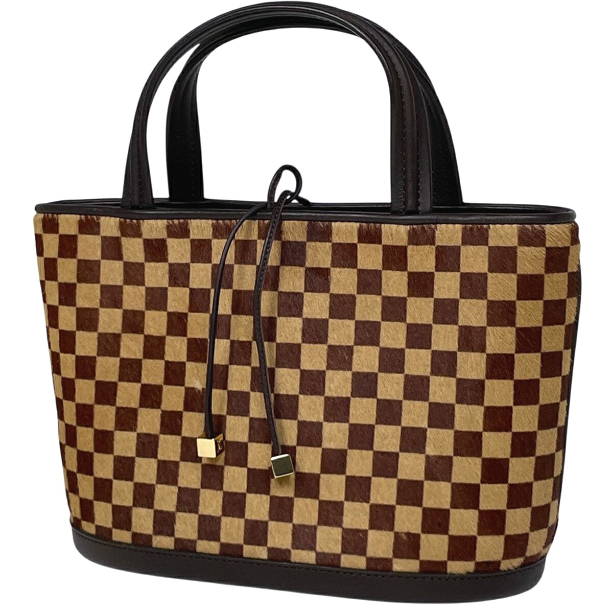 ルイ・ヴィトン Louis Vuitton インパラ ハラコ ハンドバッグ ダミエソバージュ ブラウン M92133 レディース 【中古】