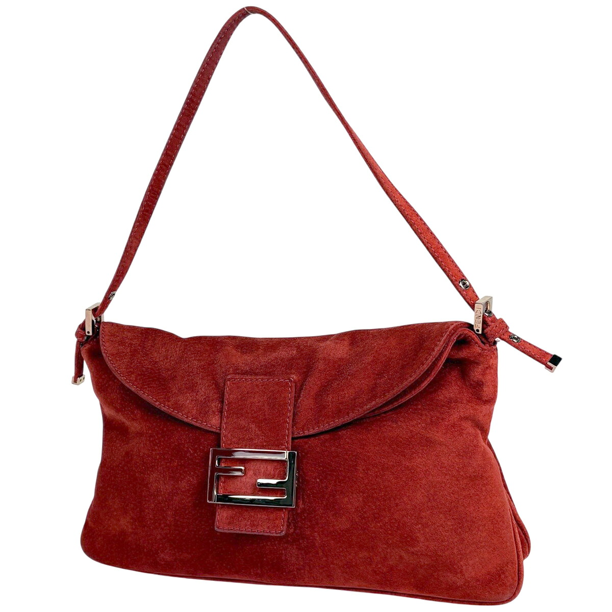 フェンディ FENDI ズッカロゴ ショルダーバッグ ハンドバッグ ショルダーバッグ スエード レッド 8BR002 レディース 【中古】