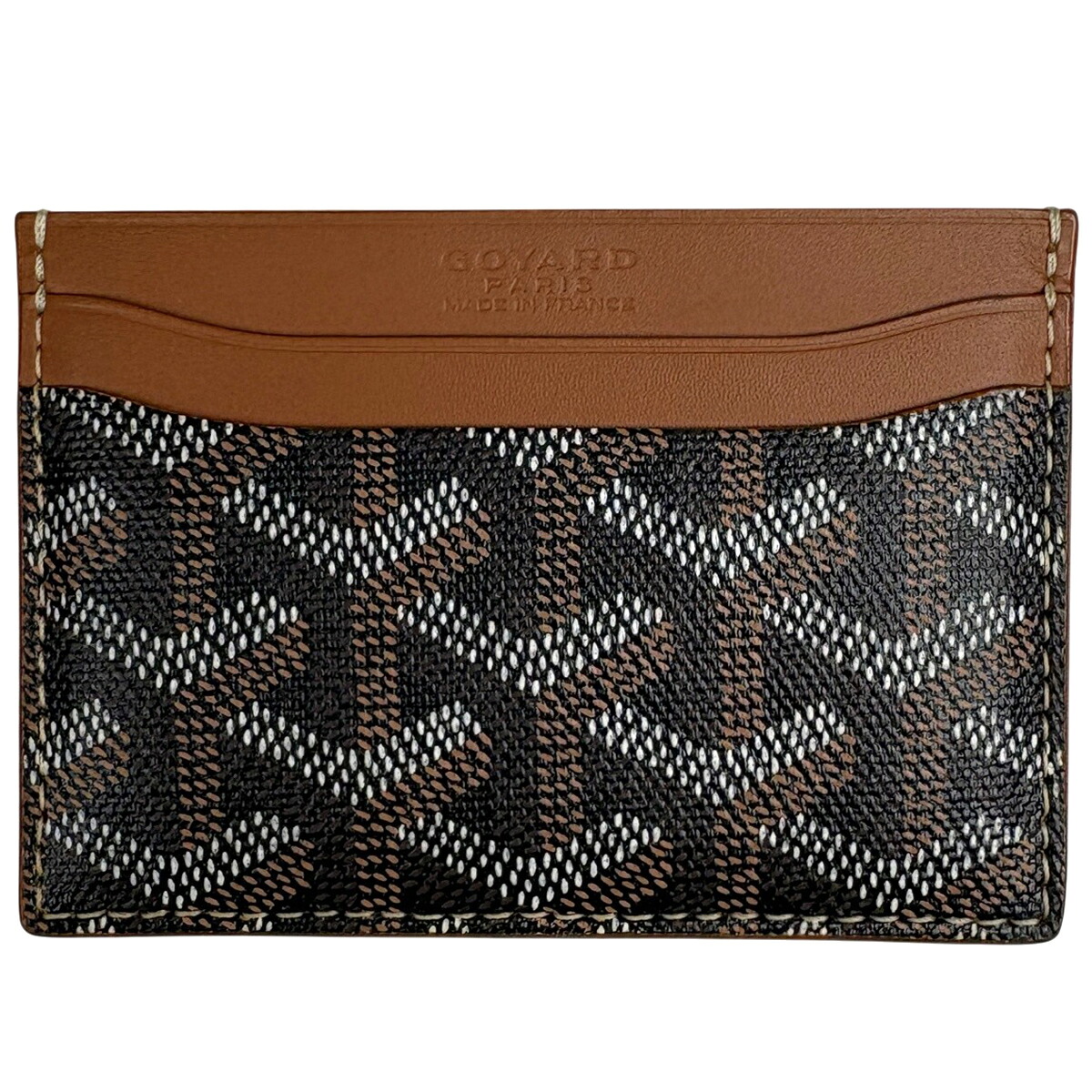 【店卸し資産追いはらう】 ゴヤール GOYARD ロゴタイプ 歌留多入れもの 通り手形入れもの 定期入れ 歌留多入れもの 上塗り帆布 赤銅色 レディース 【中古】