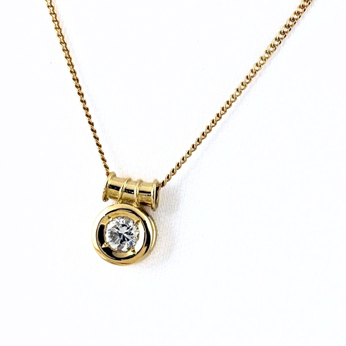 ダイヤモンド デザインネックレス YG イエローゴールド ペンダント ネックレス K18 ダイヤモンド レディース 【中古】 msp39
