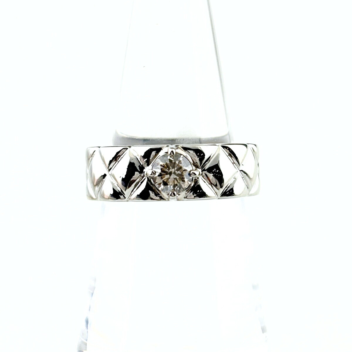 ダイヤモンド デザインリング プラチナ 指輪 リング 12号 Pt950 ダイヤモンド レディース 【中古】