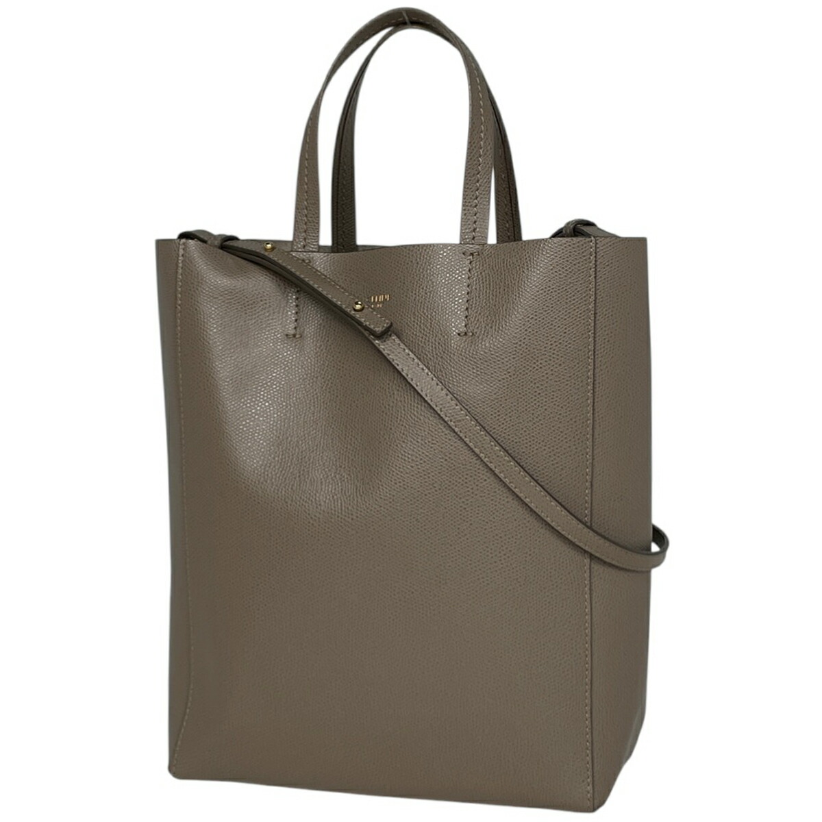 セリーヌ CELINE バーティカル カバ スモール トートバッグ 2WAY ショルダーバッグ トートバッグ レザー グレージュ レディース 【中古】