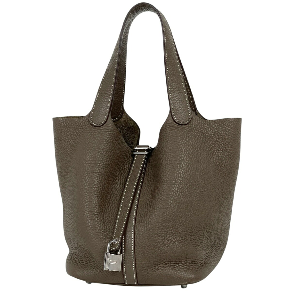 エルメス HERMES ピコタンロックMM ミニバッグ ハンドバッグ トリヨンクレマンス エトゥープ Ｄ レディース 【中古】