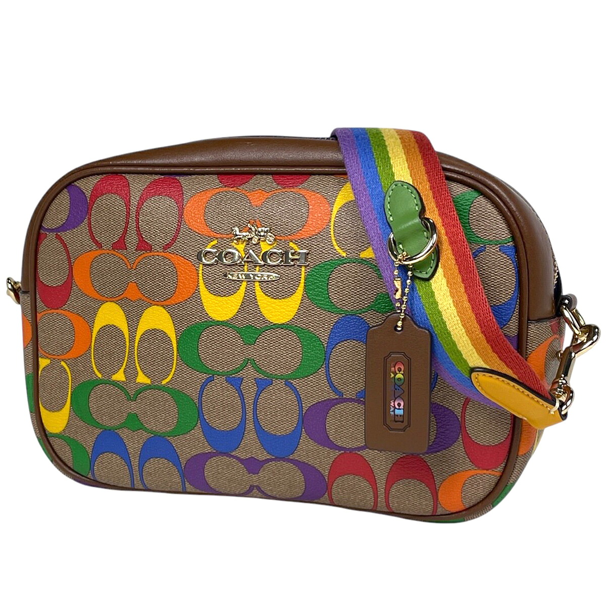 コーチ COACH シグネチャー ショルダーバッグ レインボー ジェイミー カメラバッグ ショルダーバッグ コーティングキャンバス ブラウン マルチカラー CA175 レディース 【中古】 15,246円