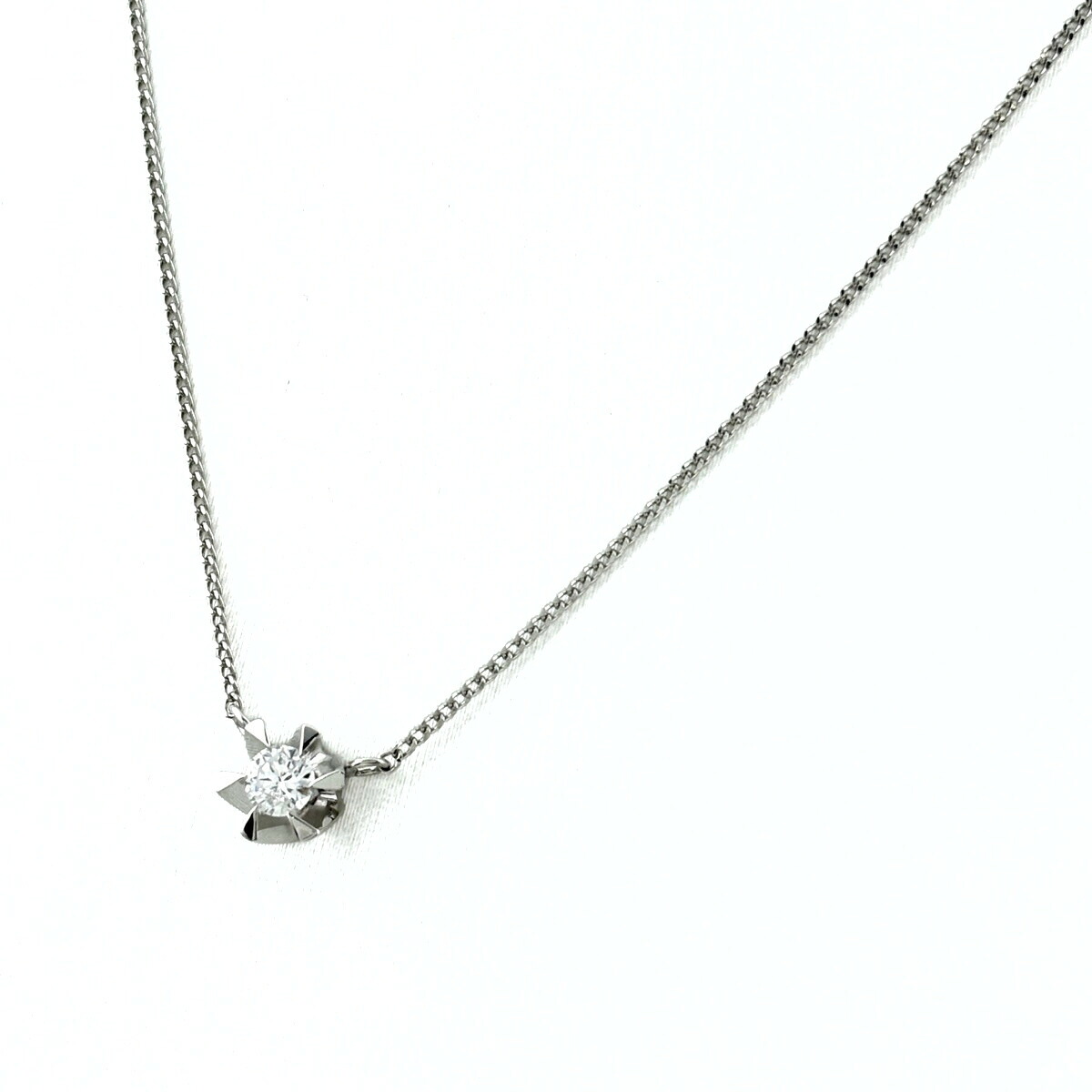 メレダイヤ デザインネックレス プラチナ ペンダント ネックレス Pt850 ダイヤモンド レディース 【中古】 msp39