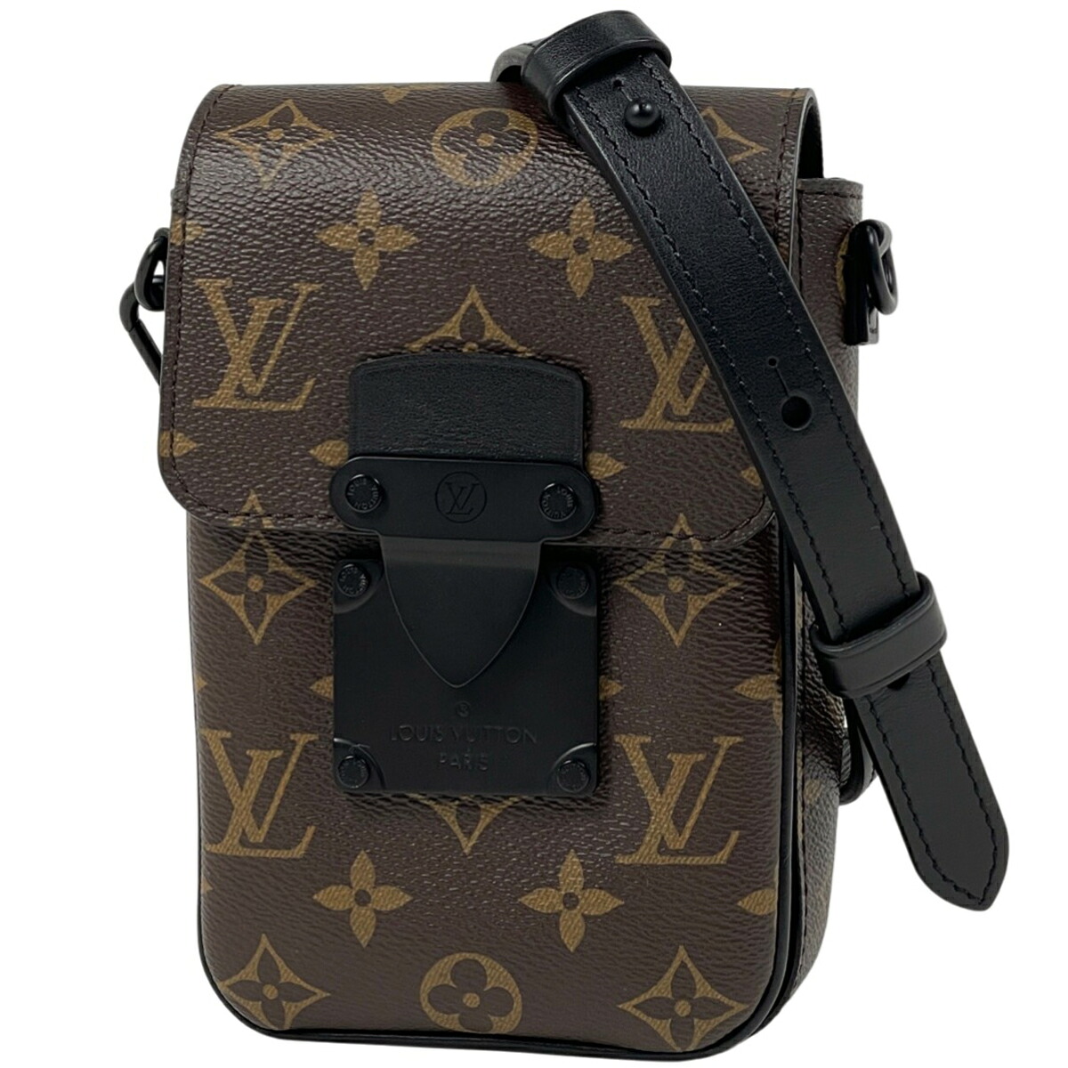 ルイ・ヴィトン Louis Vuitton S鍵を掛ける ヴェルティカル ウエアラブル ウォレット 曲がった掛け ショルダーバッグ モノグラムマカサー 赤銅色 M81522 レディース 【中古】