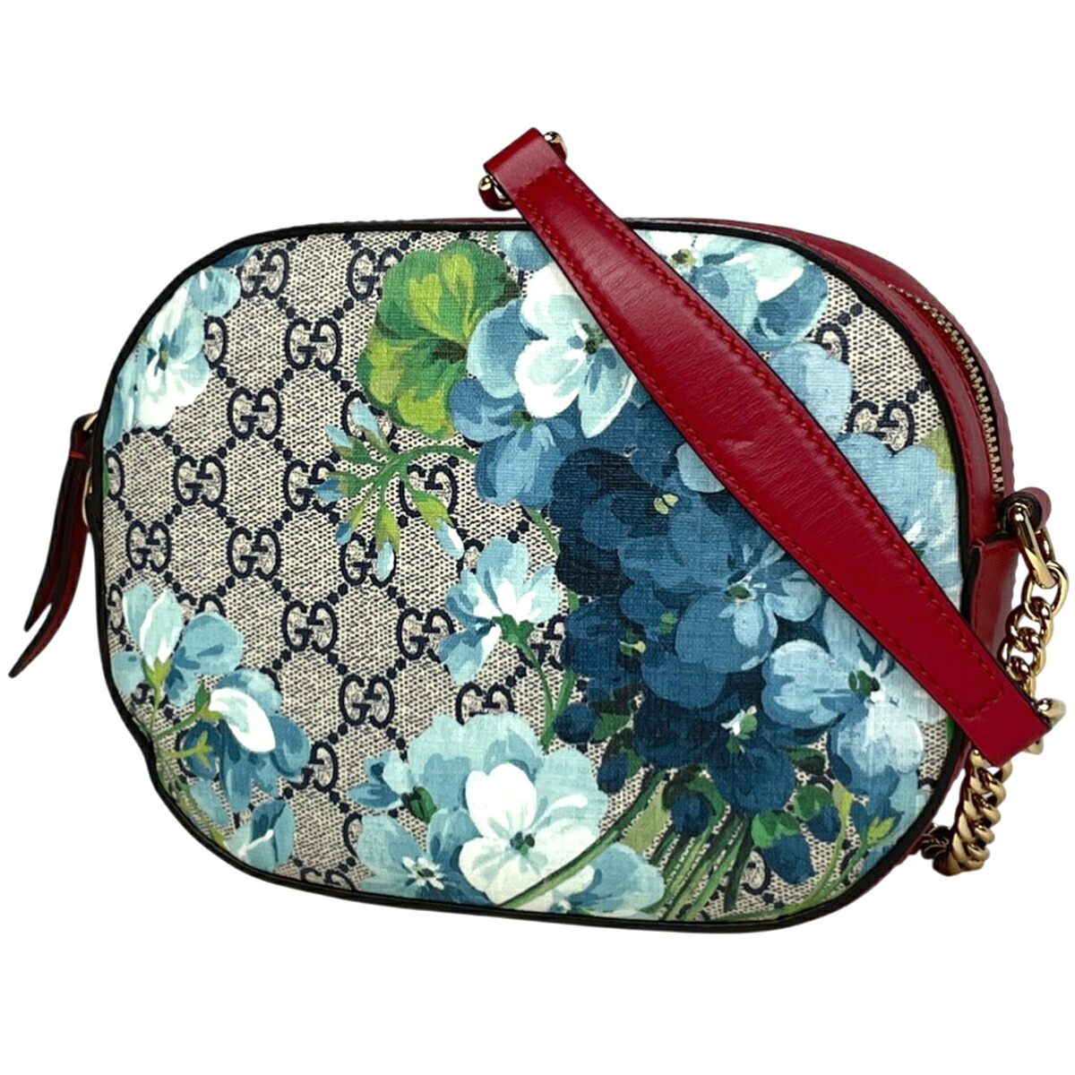 グッチ GUCCI GGブルームス チェーンショルダーバッグ 花柄 フラワー ショルダーバッグ GGスプリーム ベージュ レッド 546313 レディース 【中古】 msp29